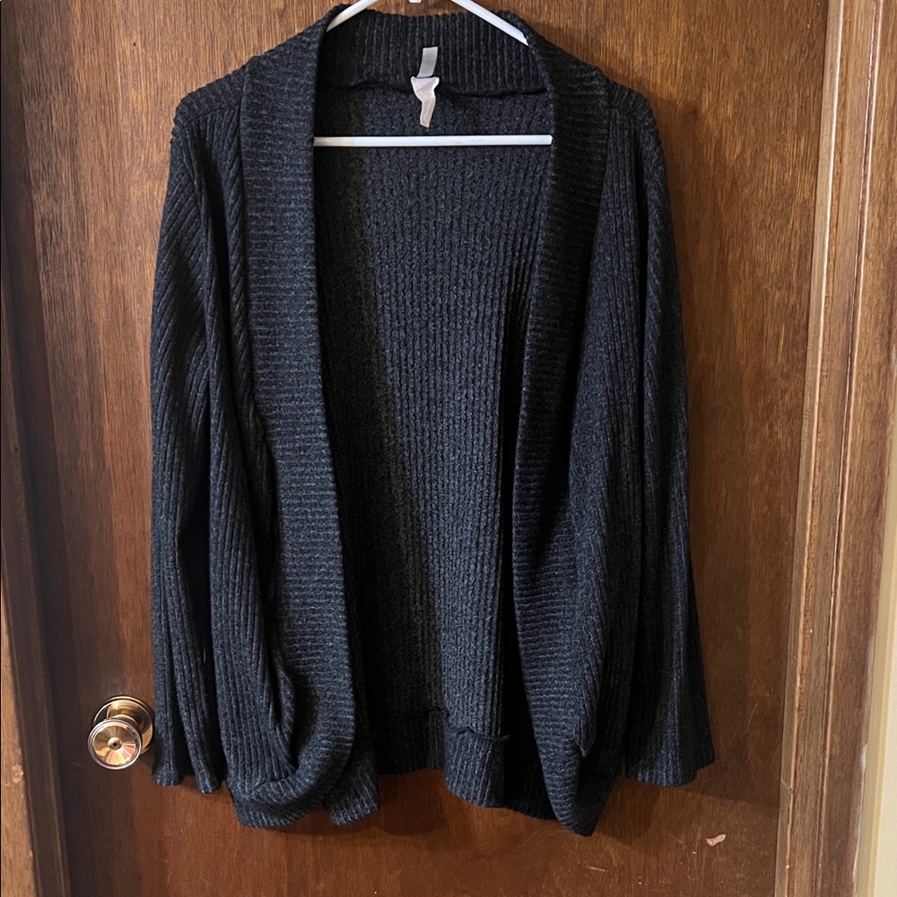 Women's charcoal Open Front Cardigan Sweater